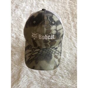 Bobcat Skid Loader Trucker Hat Cap Strapback Adjustable Camouflage Tan Green